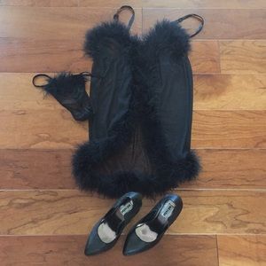 Fur Sexy Black See Through Teddy